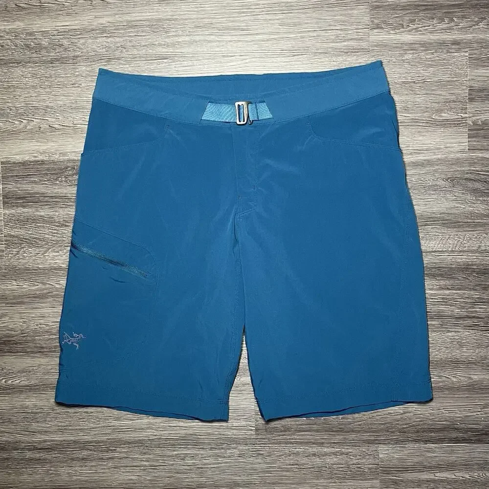Arc’teryx Lefroy Shorts 11” Men’s 34 Green Hiking Trail Lightweight Belted EUC
